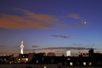 Jupiter and moon over Paris, Bastille