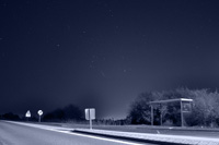 Orion over a bus-stop