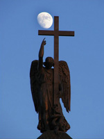 The moon and an angel